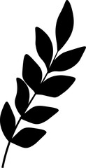 Branch symbol. Laurel foliage. Silhouette symbol.