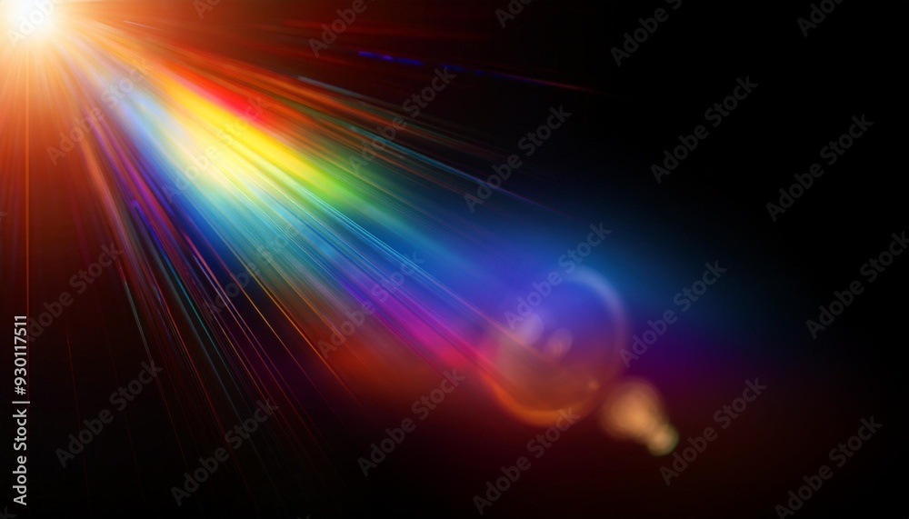 Poster optical rainbow lens flare effect 03