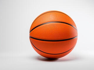 Fototapeta premium Orange basketball on a white background, sports theme