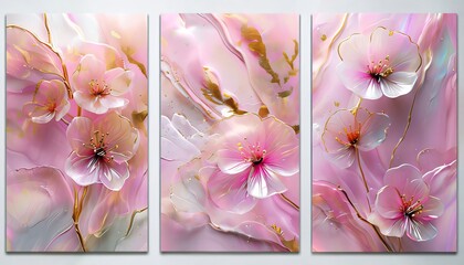 Delicate pink and white orchid blossoms paint a soft, floral spring scene