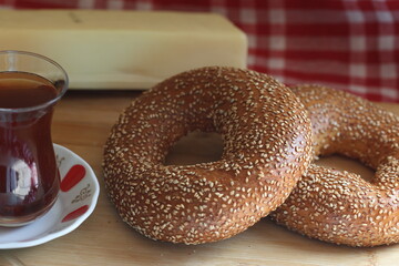 turkish breakfast with bagels (simit)
