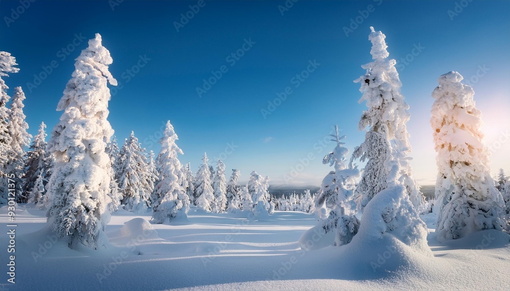 Canvas Prints arctic landscape with frozen trees in lapland finland