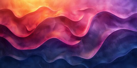 Obraz premium Abstract Waves Artwork, Purple Ocean Paintings