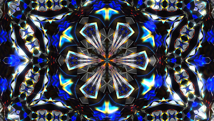 Abstract kaleidoscope background, Unique kaleidoscope flower.