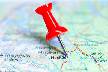 Hackas, Sweden pin on map