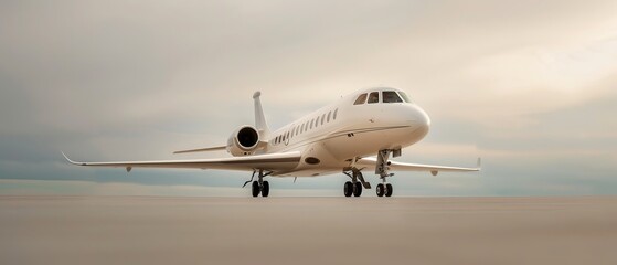 Obraz premium A large jetliner rests on the tarmac, surrounded by a sky dotted with fluffy, white clouds