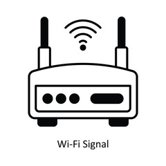 Wi-Fi Signal  vector filled outline Icon Design illustration. Smart Home and Technology Symbol on White background EPS 10 File