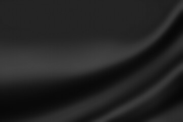 上品なウェーブのあるクラシカルな黒い布の画像。光沢がおしゃれで大人っぽいイメージ。ブラックフライデーや招待状などの背景