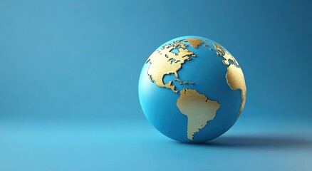 Fototapeta premium 3D rendering of the Earth on a blue background 