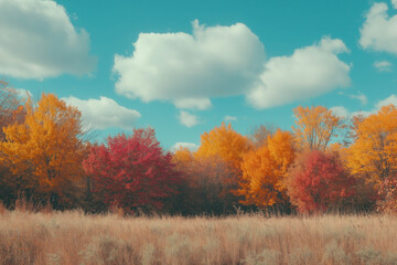 Fototapeta premium Autumn Trees Against Sky