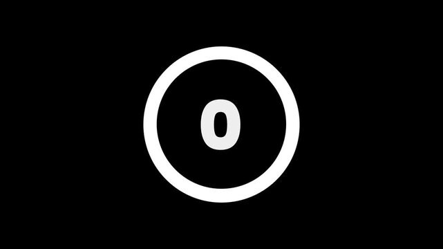 5 seconds Countdown timer with progress circle for ten seconds transparent background
