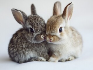 Obraz premium Twin Bunny Affection