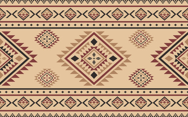 Ancient echoes Aztec geometric seamless patterns southwest Navajo Native American tribal ethnic colorful for textile printing