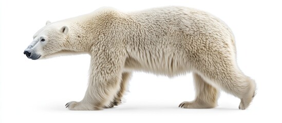 Fototapeta premium Walking Polar Bear on White Background
