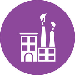 Energy Plant glyph circle icon