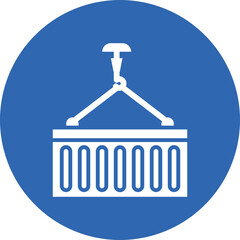 Shipping Container glyph circle icon