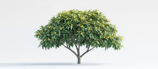 A Lush, Fruit-Bearing Tree Isolated on a White Background