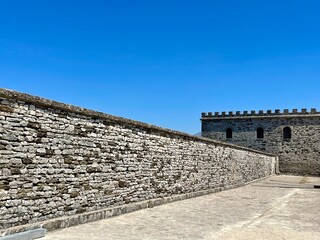Gjirokaster, Albania - View of an ancient fortress , Argjiro castle. 