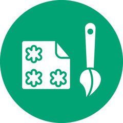 Decoupage glyph circle icon