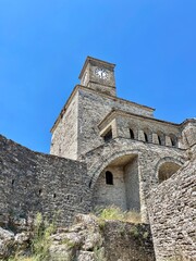 Gjirokaster, Albania - View of an ancient fortress , Argjiro castle. 
