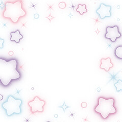 Elegant Pastel Glitter Frame Featuring Heart and Star Design