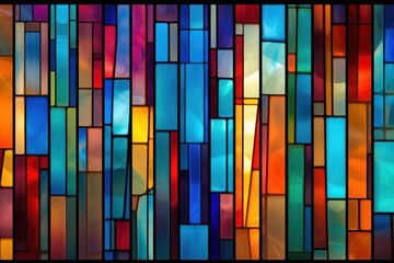 Fototapeta premium Stained glass wall architecture backgrounds art.