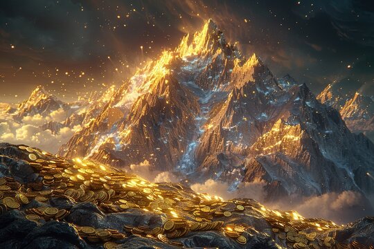 Mountain of gold coinshigh quality & high resolution - Powered by Adobe
