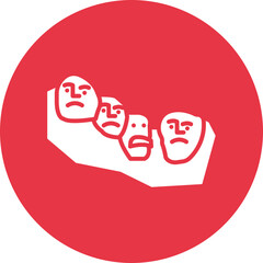 Mount Rushmore glyph circle icon