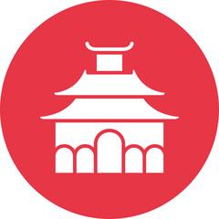 Forbidden City glyph circle icon