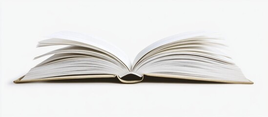 Open Book with Crisp Pages Against a White Background