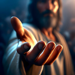 Jesus reaching out a hand 