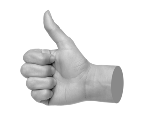 Hand shows Like gesture, isolated on transparent background. Contemporary art