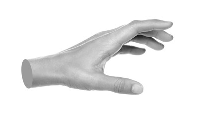Hand shows gesture isolated on transparent background. Contemporary art