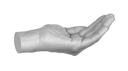 Hand shows virtual holding something isolated on transparent background. Contemporary art