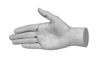 Hand shows handshake, isolated on transparent background. Contemporary art