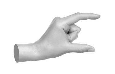 Hand shows virtual holding something isolated on transparent background. Contemporary art