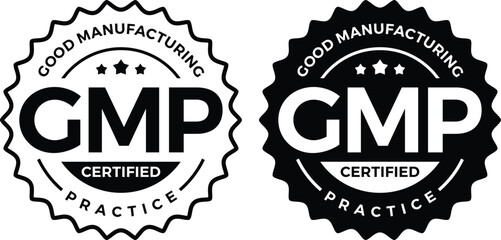Obraz premium GMP (Good Manufacturing Practice) certified round stamp on white background - Vector