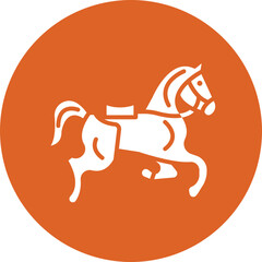 Horseriding glyph circle icon