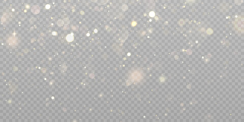 Sparkling glitter and sparkle bright bokke light with light source. Soft warm light and festive glitter effect. Christmas background, magical atmosphere effect