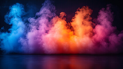 colorful dust clouds, Color powder splash rainbow background paint holi smoke colour . Powder color splash explosion dust ink burst splatter 