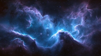 Fototapeta premium A vibrant cosmic scene depicting nebulae and stars in deep space.