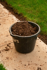 bucket of soil