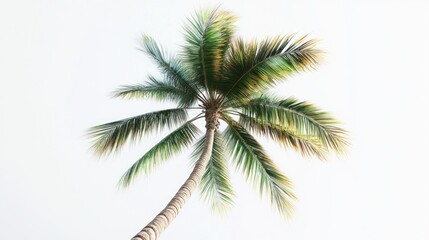 Palm Tree Against a White Sky