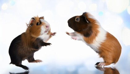 two guinea pigs jumping for joy ai generated