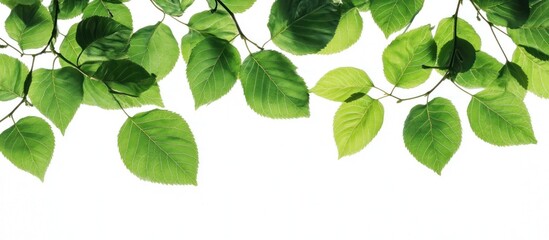 Fototapeta premium Green Leaves Against a White Background