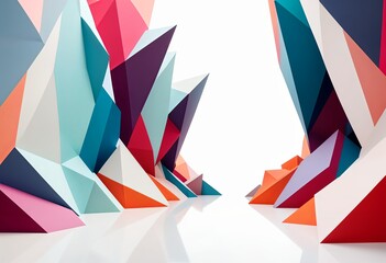 Geometric polygons in vibrant shades