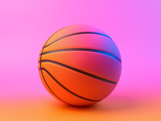 Fototapeta premium 3D digital rendering of a basketball on a colored background