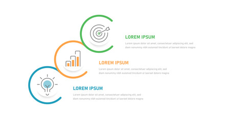 3 stage timeline infographic template for presentation or slide