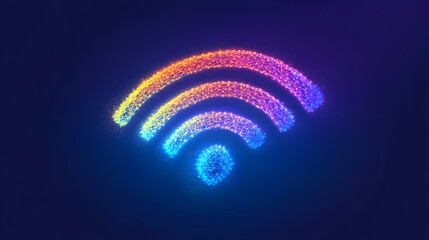 A colorful and abstract wifi symbol.