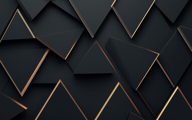 Abstract Black and Gold Geometric Pattern